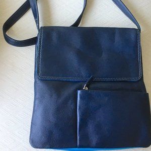 My Walit navy blue crossbody leather bag
